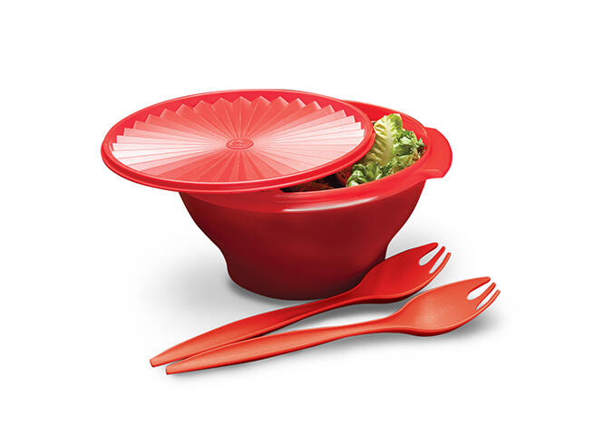 Tupperware Classic Petal Collection Large Salad Bowl with Forks 